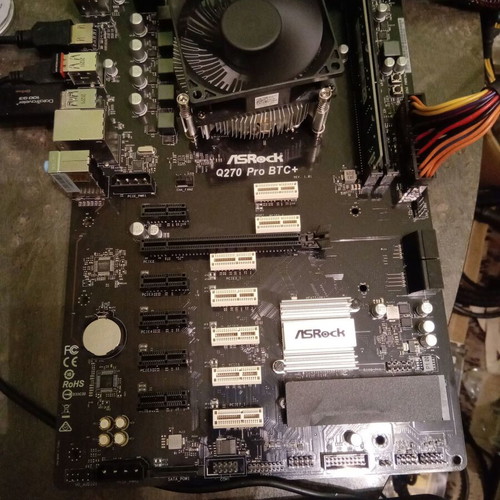 AsRock Q270 Pro BTC+ motherboard like new with digital Win10Pro license