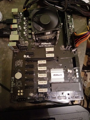 AsRock Q270 Pro BTC+ motherboard like new with digital Win10Pro license