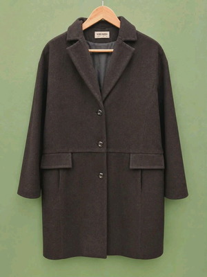 Wool women's coat used, black, size L