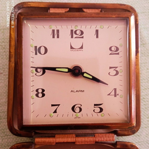 Vintage Modern travel alarm clock 1960s used
