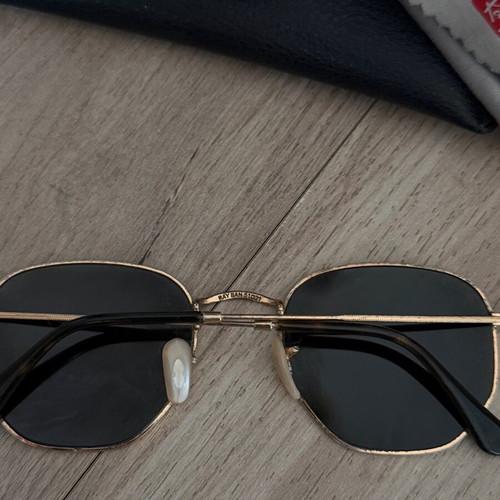 Ray-Ban Octagonal sunglasses black with gold like new with case and cloth