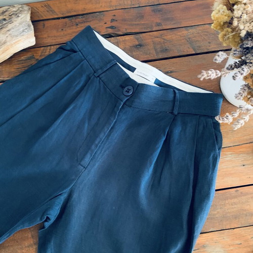 Linen high-waist pants The Line Project like new, blue, XS