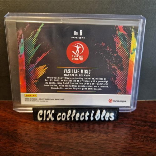 Panini Euroleague Select Hapoel Micic Colorblast SSP card new