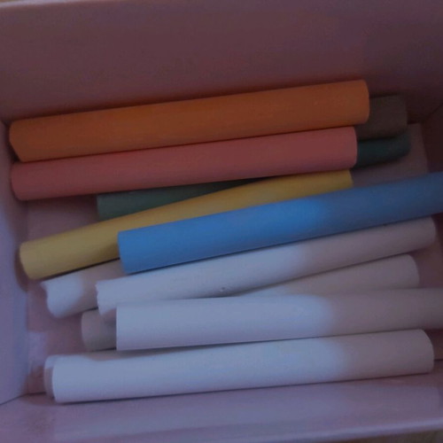 Double-sided magnetic chalk and marker board used