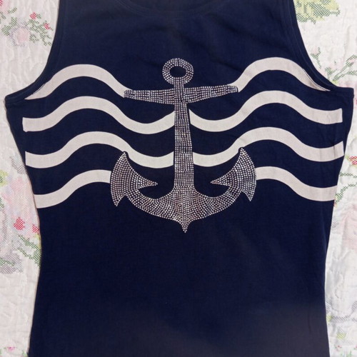 Zara sleeveless top medium size navy blue like new