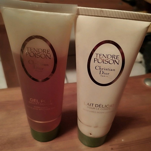 Tendre Poison shower gel and body lotion like new, vintage
