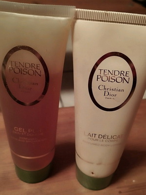 Tendre Poison shower gel and body lotion like new, vintage