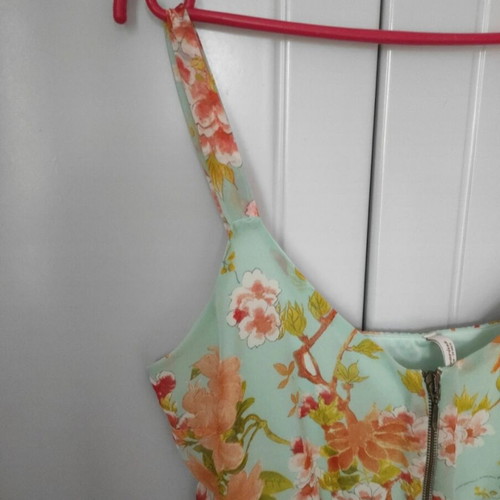 Stradivarius mini floral dress with elastic waist and pockets