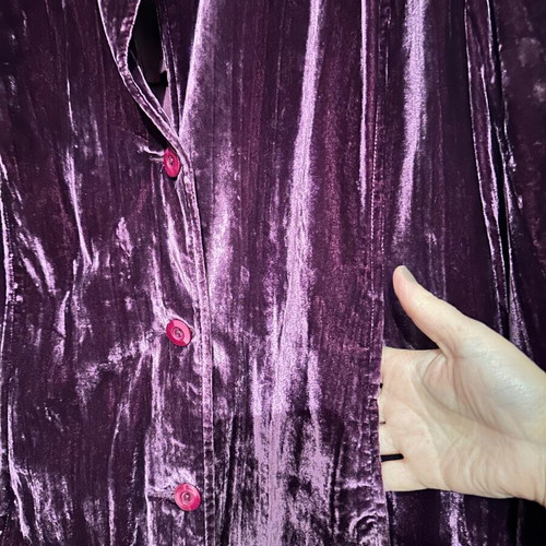Ulla Popken purple velvet jacket like new, size Large