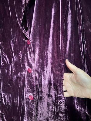 Ulla Popken purple velvet jacket like new, size Large