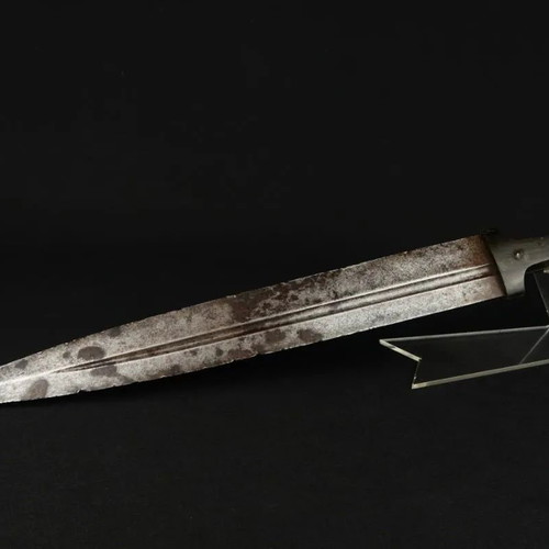Caucasian Decorative Short Sword 1870, used, steel blade, bone handle