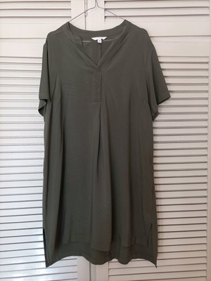 H&M khaki shirt-style dress M like new