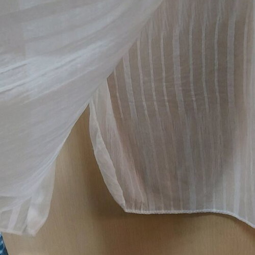Scarf semi-transparent long with white stripe like new