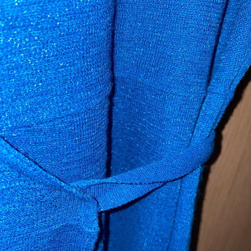 Blue electric wrap dress Mango used, small, with light silver weave