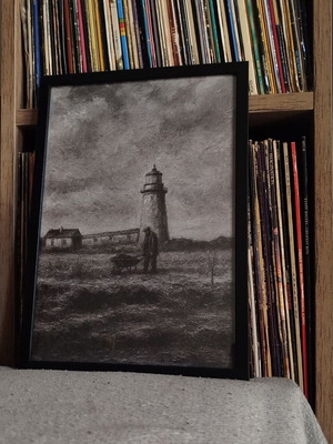 Vintage Lighthouse Matte Framed Art Print Inspired by The Lighthouse
