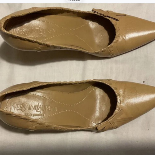 Yves Saint Laurent vintage leather pumps size 36.5, like new, beige