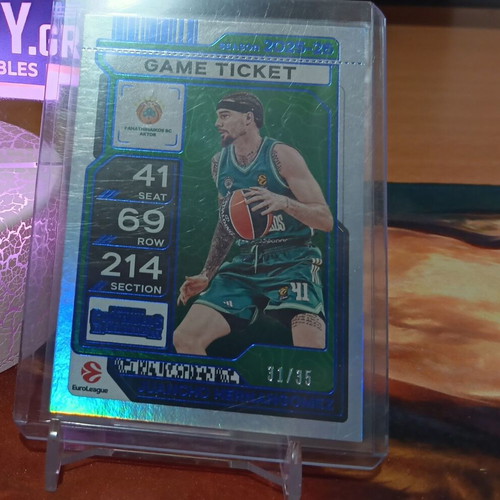 Juancho Hernangomez Game Ticket Blue Prizm card like new, serial 31/35