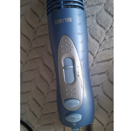 Balance hot air brush hair styler used, blue