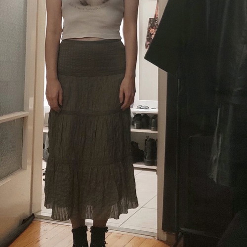 Bon'A Parte midi skirt olive green like new, 100% cotton