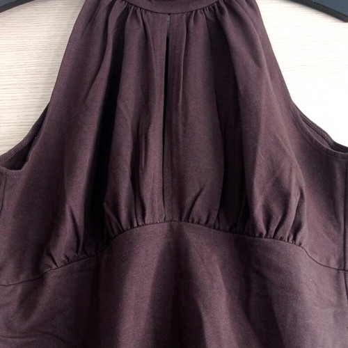 Brown blouse with cut-out shoulders large new