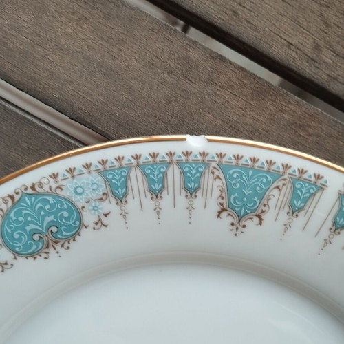 Noritake Bluetide 2256 dinner plates set of 4 used, Japan