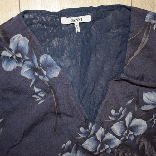GANNI Etsu Mesh dress size M like new, blue and multicolor