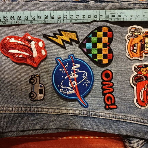 Iron Patch Set new, Rolling Stones and Cars designs