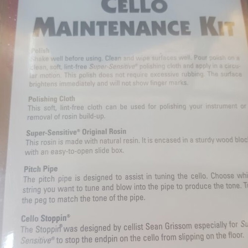 Cello Maintenance Kit Super Sensitive New