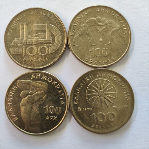 Collection of 170 Greek coins used (1954-2000)