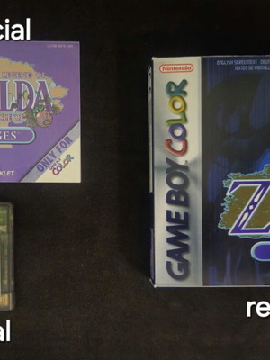 The Legend of Zelda Oracle of Ages Game Boy Color cartridge and manual