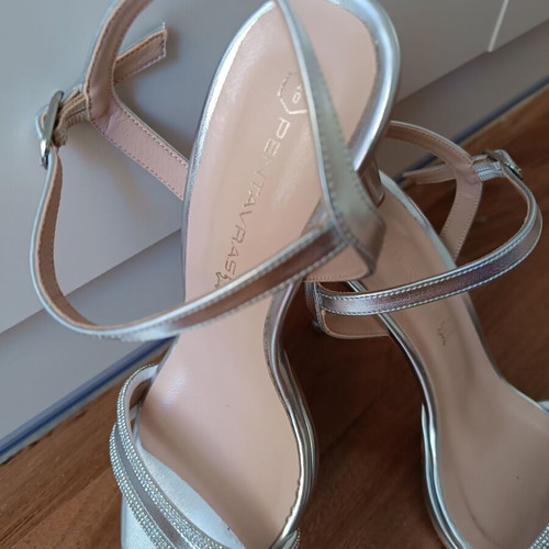 Pentavras silver sandals new, size 39, heel height 10-11cm