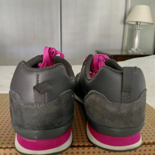 Leather women's Ralph Lauren sneakers like new, gray and pink