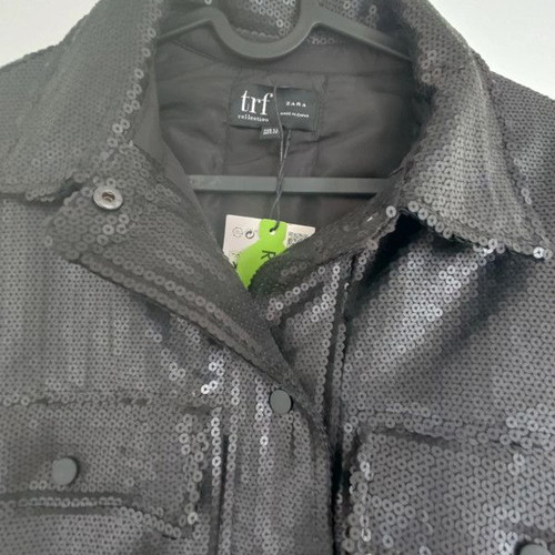 Zara sequin jacket new, black, XS