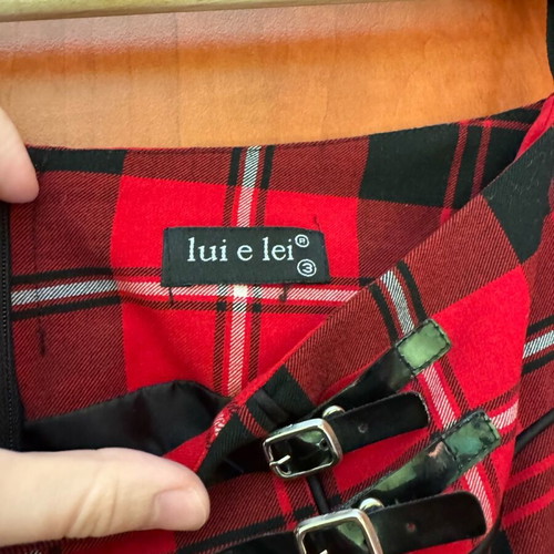 Red plaid skirt Lui E Lei used, punk grunge vintage Y2K style