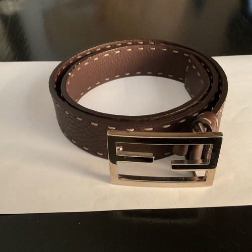 Fendi leather belt brown like new, size 70