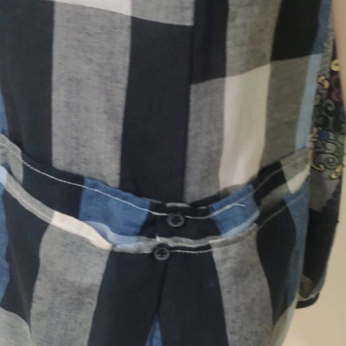 Women's checked shirt with embroidery and short sleeves, new