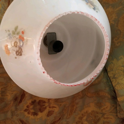 Opaline ceiling light from 1960 used with floral design