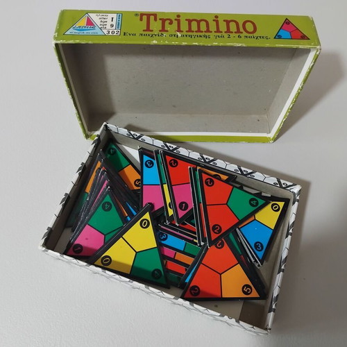 Trimino board game used, Desyllas editions vintage 1986