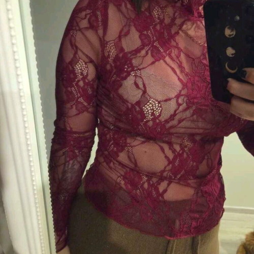 Lace blouse red new, size M