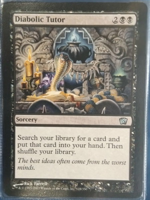 Magic the Gathering Oversized 8th Edition Box Topper Diabolic Tutor like new