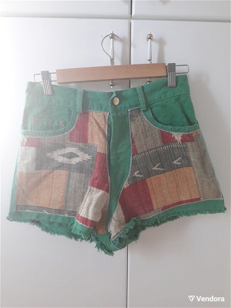  Nidodileda Vintage tzin panteloni sorts Jean Shorts diathesimo se prasino  / Nidodileda vintage jean shorts available in green