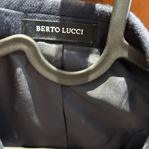 Berto Lucci Wool Blend Blazer Navy Blue EU 54