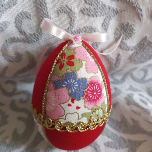 Set of 3 decorative Easter eggs 8 cm, like new, red