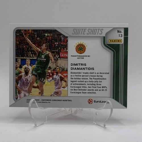 Panini Contenders EuroLeague Suite Shots #13 Dimitris Diamantidis card like new