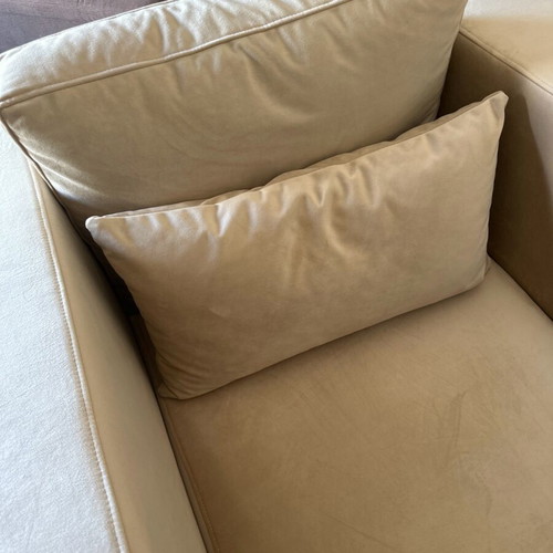 Mexil suede armchair ecru new large size
