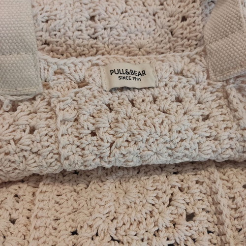 Pull & Bear crochet shoulder bag beige like new boho chic