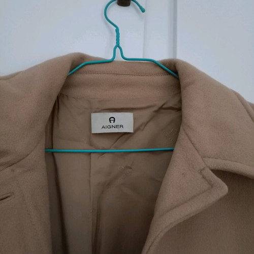 Aigner long wool coat like new, beige brown