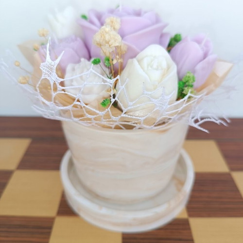 Handmade wax flower bouquet new, aromatic candles