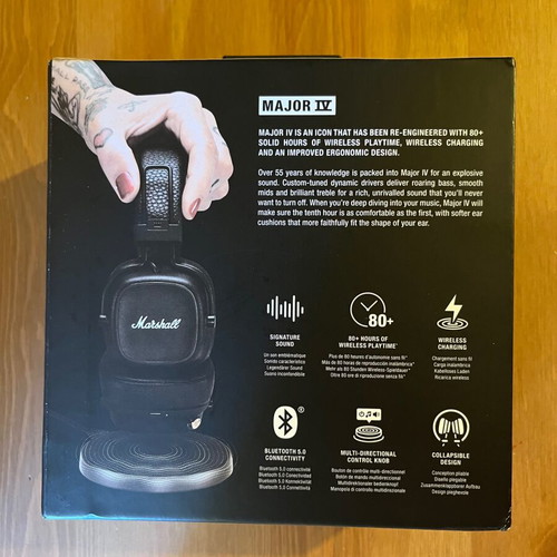 Marshall Major IV Bluetooth Wireless On Ear Headphones new, black