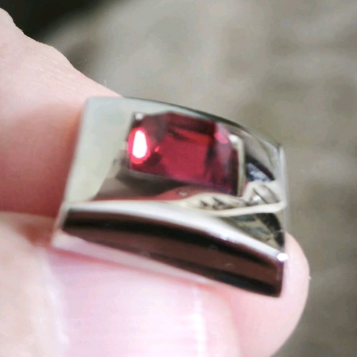 Men's steel vintage cufflinks like new, red and silver